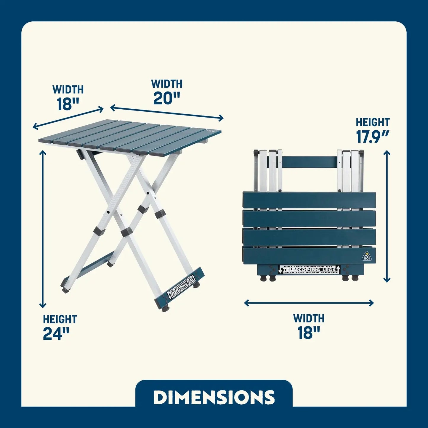 Heavy-Duty Compact Camp Table 20 - Choice 513 - Gear for Camping & Outdoor Travel Detail