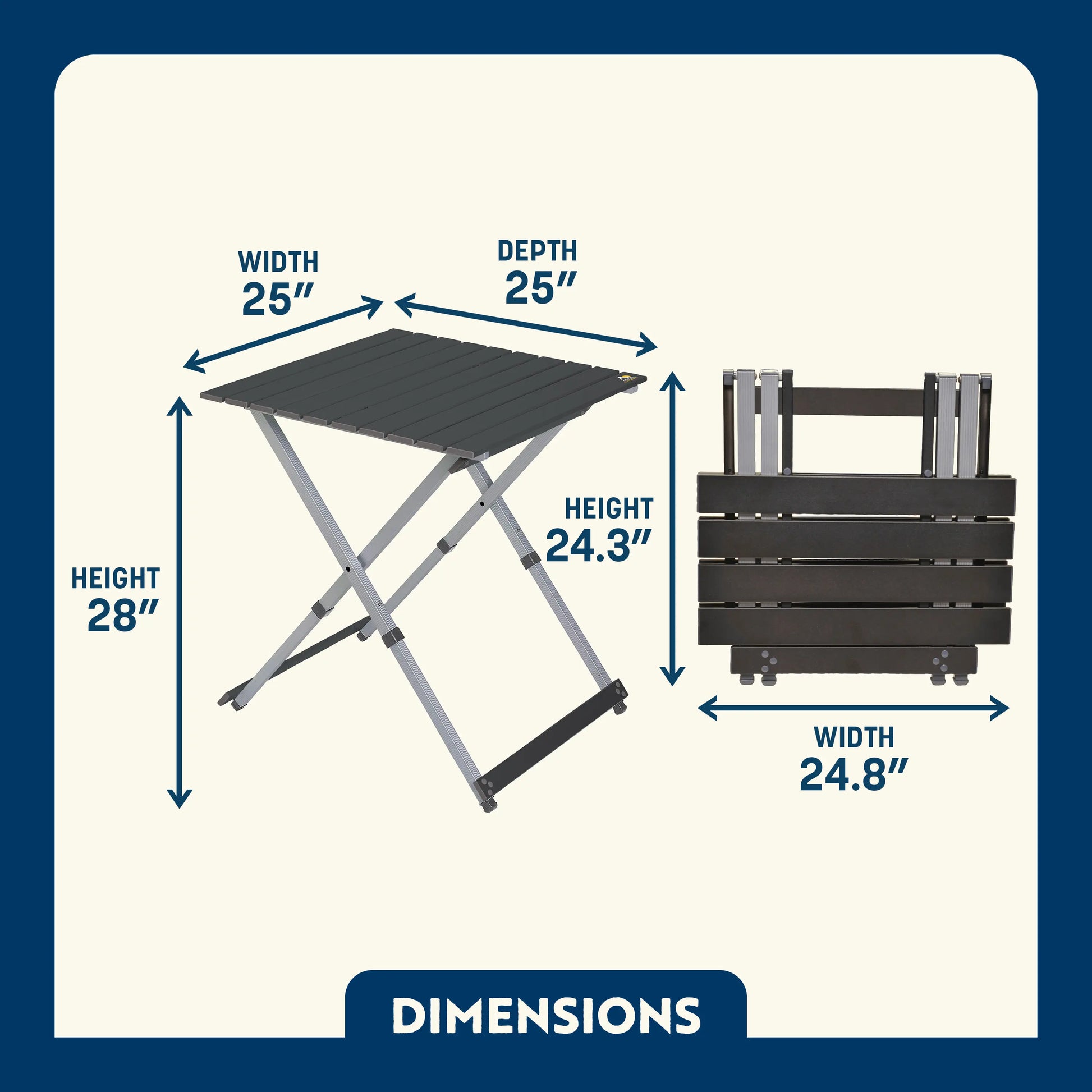 Heavy-Duty Compact Camp Table 25 - Choice 214 - Essential Daily Equipment Detail