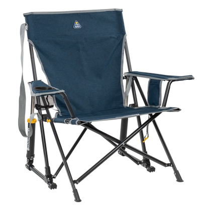 Heavy-Duty Freestyle Kickback Rocker - Choice 345 - Freestyle Rocker Portable Outdoor Folding Chair - Heathered Indigo