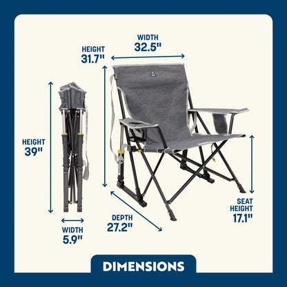 Heavy-Duty Freestyle Kickback Rocker - Choice 345 - Freestyle Rocker Portable Outdoor Folding Chair Detail