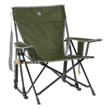 Heavy-Duty Freestyle Kickback Rocker - Choice 345 - Freestyle Rocker Portable Outdoor Folding Chair - Heathered Loden