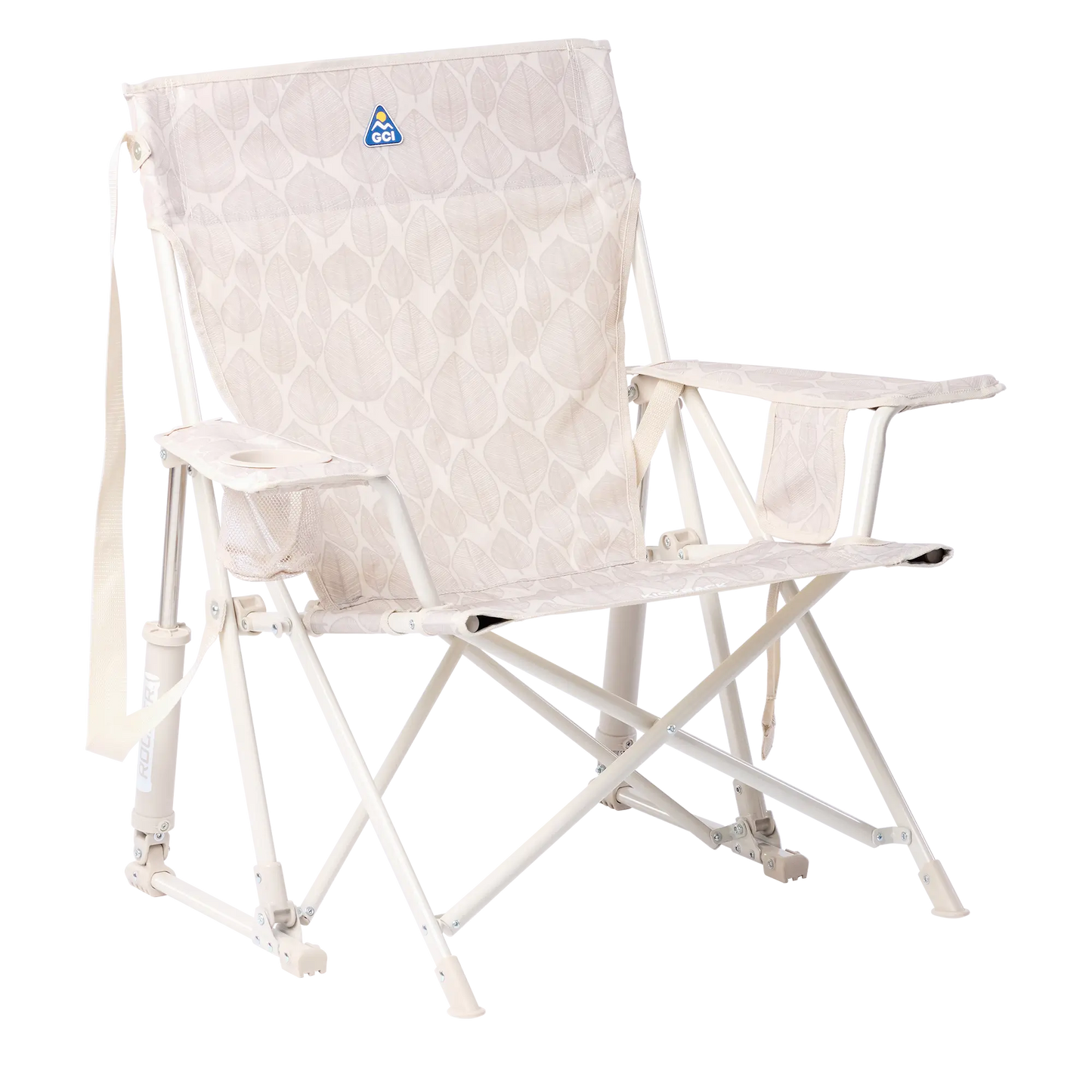 Heavy-Duty Freestyle Kickback Rocker - Choice 345 - Freestyle Rocker Portable Outdoor Folding Chair - Soft Neutral Leaf