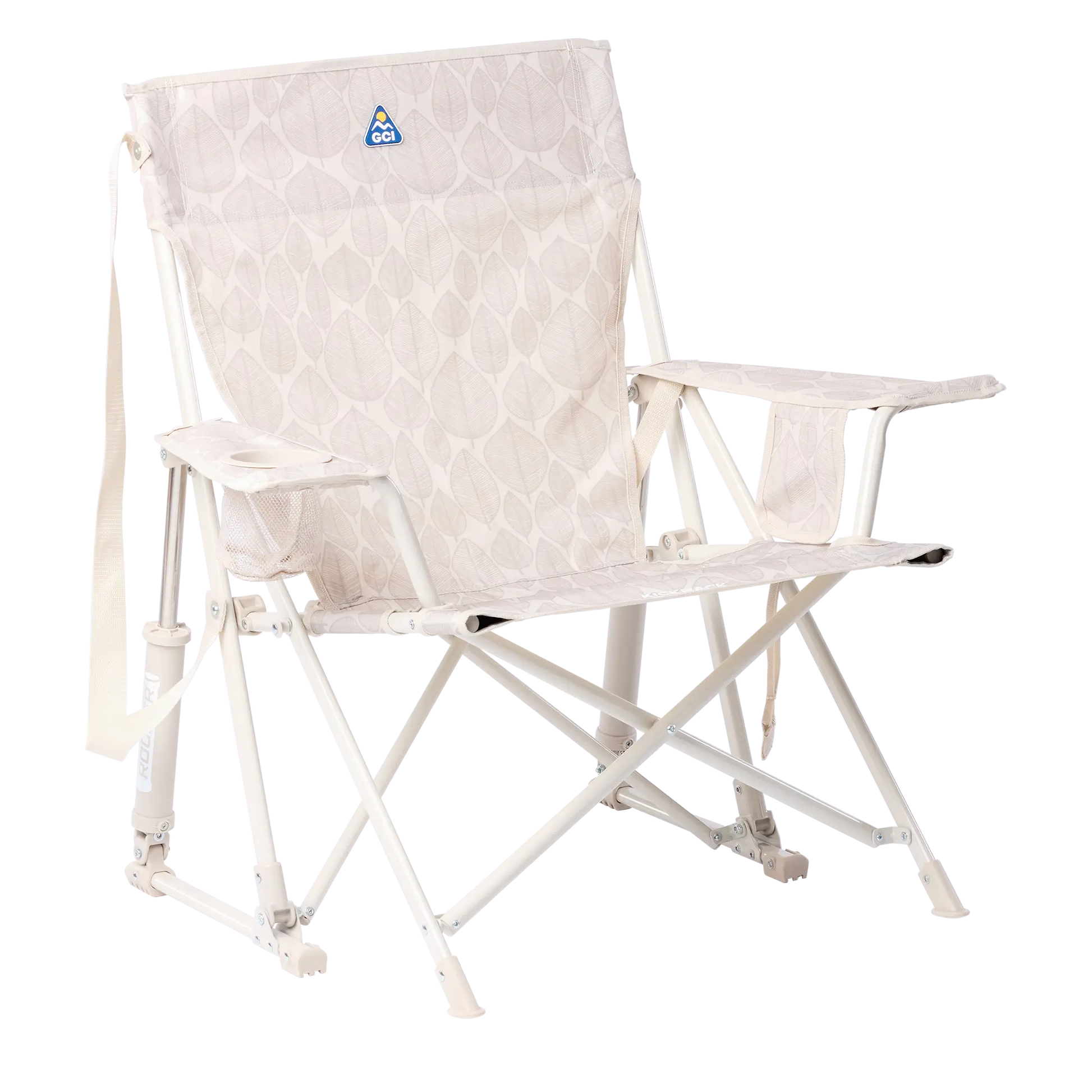 Heavy-Duty Freestyle Kickback Rocker - Choice 345 - Freestyle Rocker Portable Outdoor Folding Chair - Soft Neutral Leaf