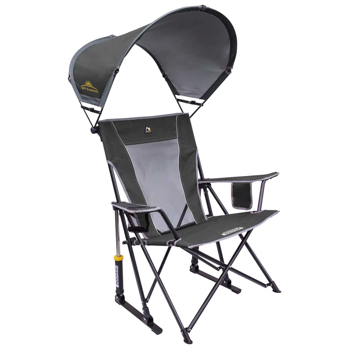 Heavy Duty SunShade Rocker - Choice 550 - SunShade Canopy for Beach & Camping - Pewter
