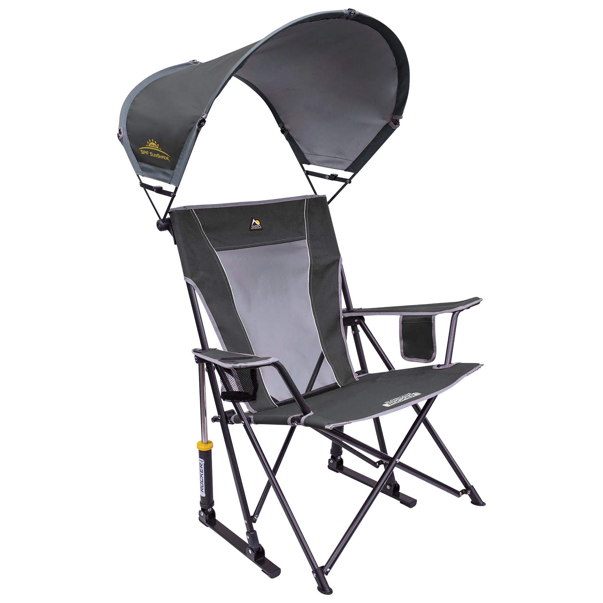Heavy Duty SunShade Rocker - Choice 550 - SunShade Canopy for Beach & Camping - Pewter