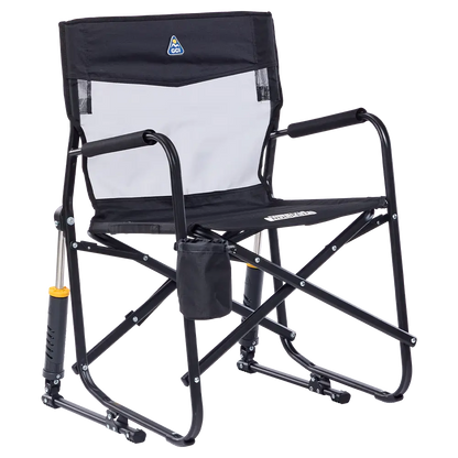 Premium All-Weather Freestyle Rocker Elite - Choice 460 - Patented Spring-Action Rocking Chair for Camping - Black