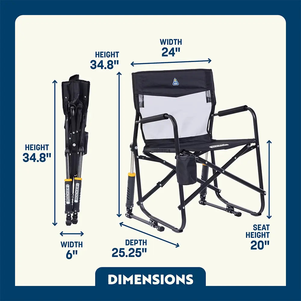 Premium All-Weather Freestyle Rocker Elite - Choice 460 - Patented Spring-Action Rocking Chair for Camping Detail