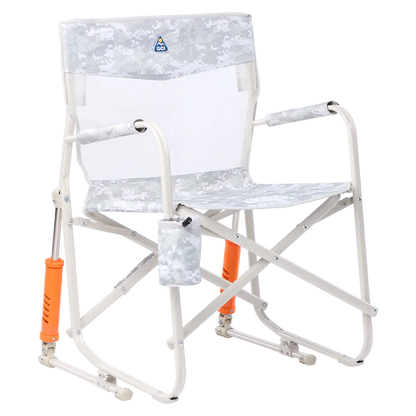 Premium All-Weather Freestyle Rocker Elite - Choice 460 - Patented Spring-Action Rocking Chair for Camping - Snow Camo
