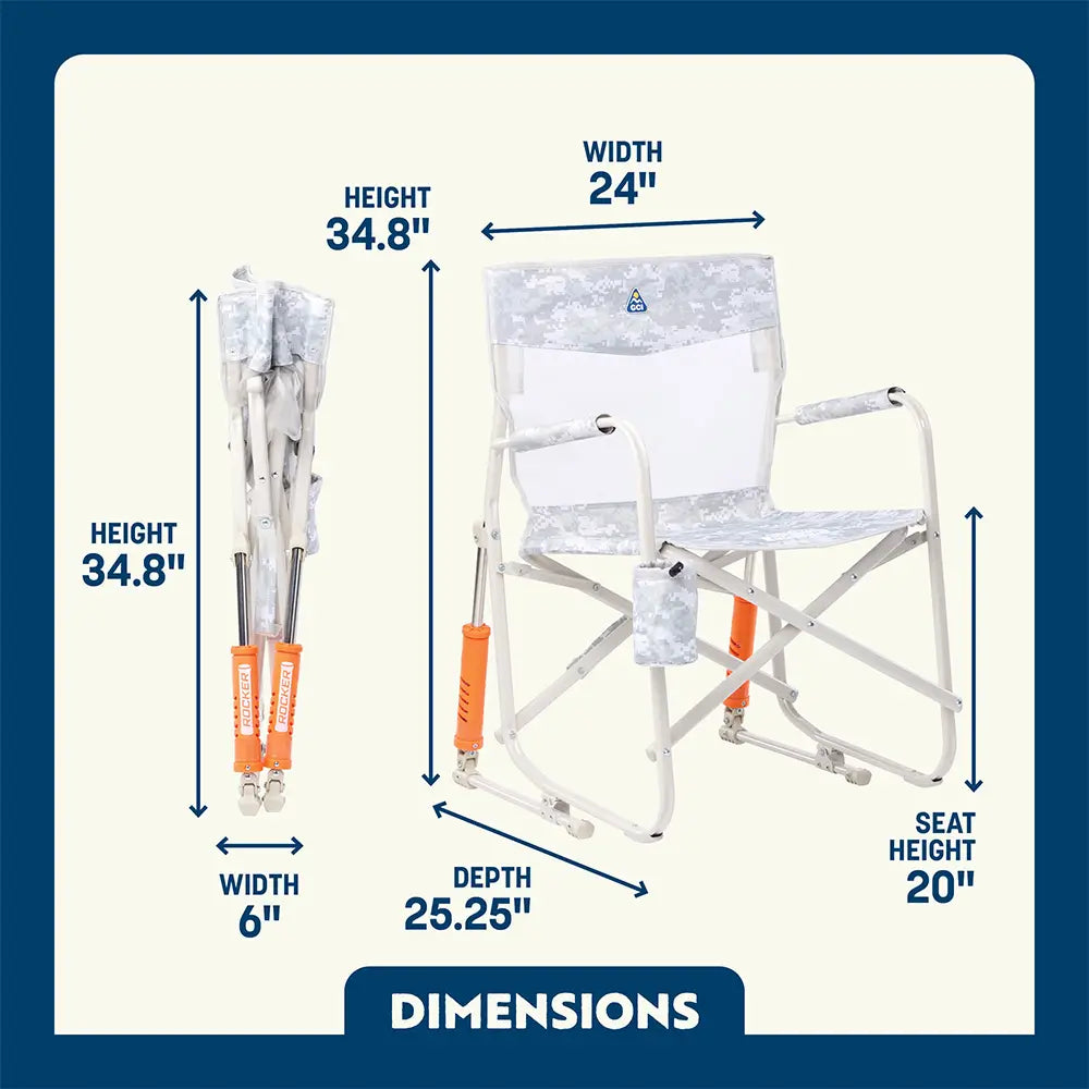 Premium All-Weather Freestyle Rocker Elite - Choice 460 - Patented Spring-Action Rocking Chair for Camping Detail