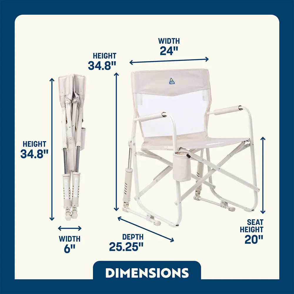 Premium All-Weather Freestyle Rocker Elite - Choice 460 - Patented Spring-Action Rocking Chair for Camping Detail
