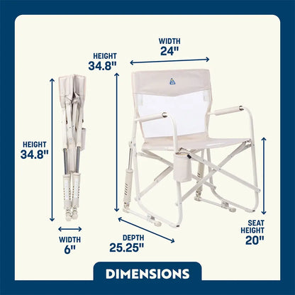 Premium All-Weather Freestyle Rocker Elite - Choice 460 - Patented Spring-Action Rocking Chair for Camping Detail