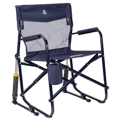 Premium All-Weather Freestyle Rocker Elite - Choice 460 - Patented Spring-Action Rocking Chair for Camping - Rich Blue