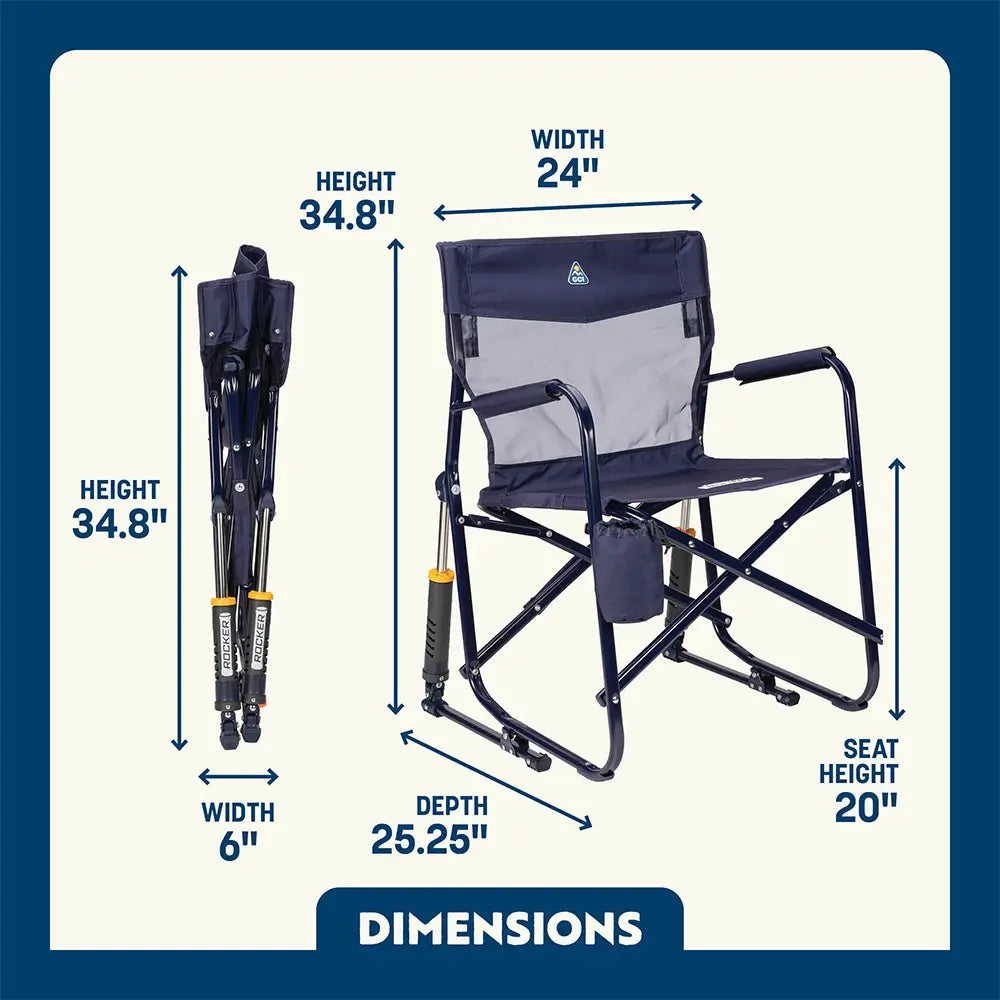 Premium All-Weather Freestyle Rocker Elite - Choice 460 - Patented Spring-Action Rocking Chair for Camping Detail