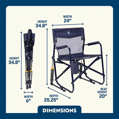 Premium All-Weather Freestyle Rocker Elite - Choice 460 - Patented Spring-Action Rocking Chair for Camping Detail