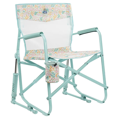 Premium All-Weather Freestyle Rocker Elite - Choice 460 - Patented Spring-Action Rocking Chair for Camping - Teal Sundress