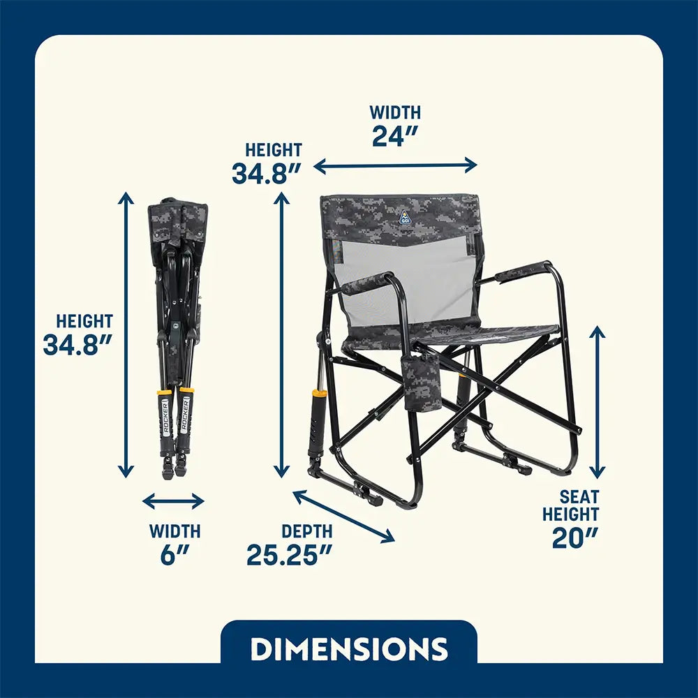 Premium All-Weather Freestyle Rocker Elite - Choice 460 - Patented Spring-Action Rocking Chair for Camping Detail