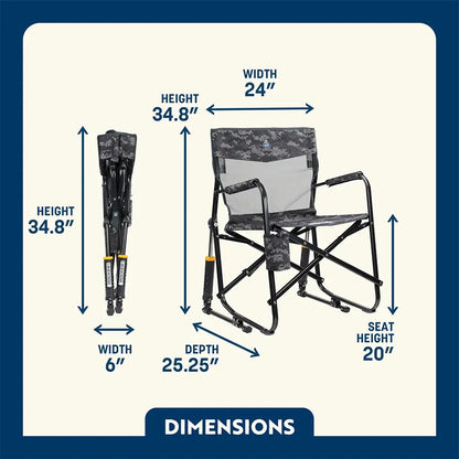 Premium All-Weather Freestyle Rocker Elite - Choice 460 - Patented Spring-Action Rocking Chair for Camping Detail