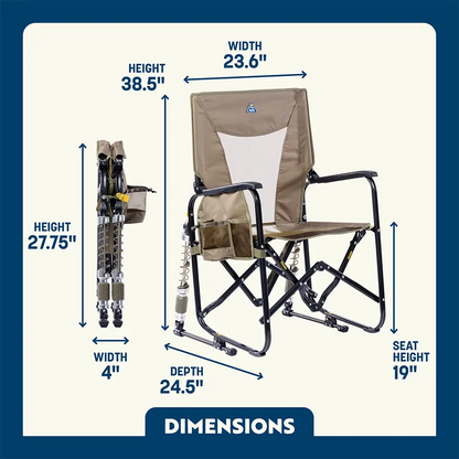 Smooth Motion Adjustable Rocker - Choice 573 - RoadTrip Rocker Smooth Motion Camp Chair Detail