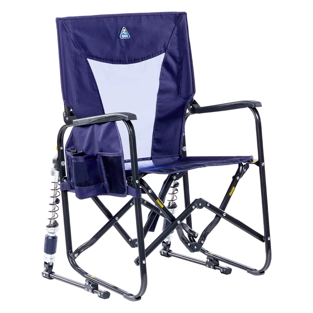 Smooth Motion Adjustable Rocker - Choice 573 - RoadTrip Rocker Smooth Motion Camp Chair - Rich Blue