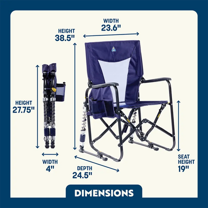 Smooth Motion Adjustable Rocker - Choice 573 - RoadTrip Rocker Smooth Motion Camp Chair Detail