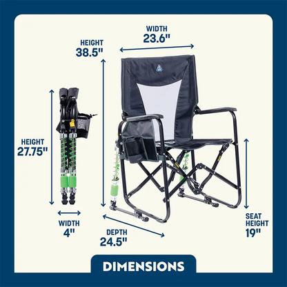Smooth Motion Adjustable Rocker - Choice 573 - RoadTrip Rocker Smooth Motion Camp Chair Detail