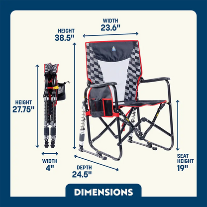 Smooth Motion Adjustable Rocker - Choice 573 - RoadTrip Rocker Smooth Motion Camp Chair Detail
