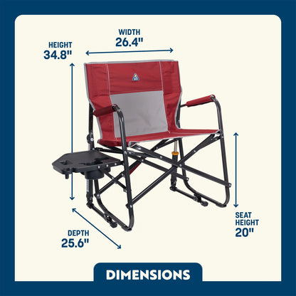 Heavy-Duty Freestyle Freestyle Rocker XL with Side Table - Choice 836 - Patented Spring-Action Rocking Chair for Camping Detail