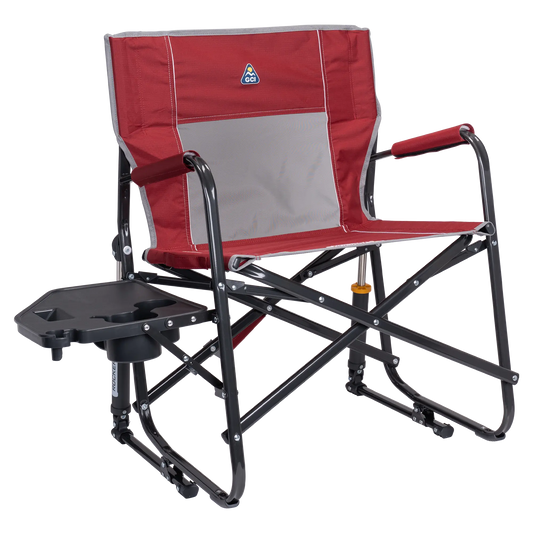 Heavy-Duty Freestyle Freestyle Rocker XL with Side Table - Choice 836 - Patented Spring-Action Rocking Chair for Camping - Cinnamon