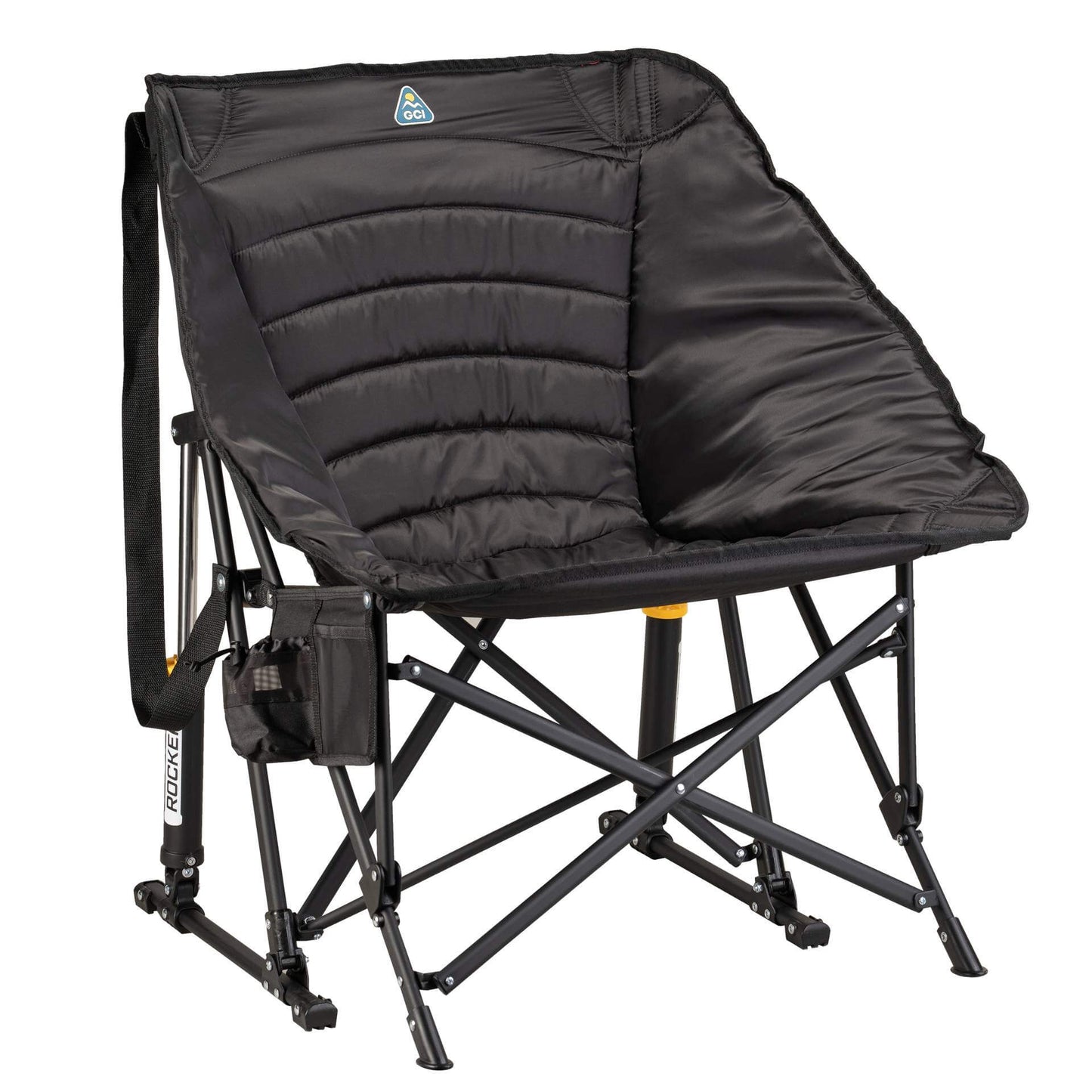 Heavy-Duty Freestyle Puff Rocker - Choice 731 - Heavy-Duty Kickback Rocker with Beverage Holder - Black