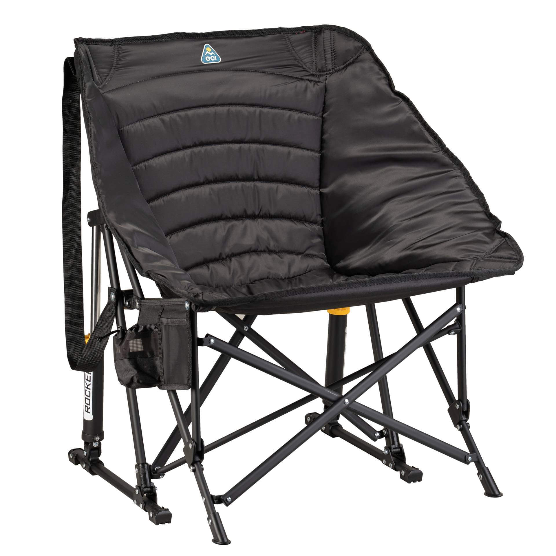 Heavy-Duty Freestyle Puff Rocker - Choice 731 - Heavy-Duty Kickback Rocker with Beverage Holder - Black