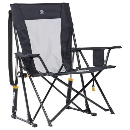 Patented Spring-Action Comfort Pro Rocker XL - Choice 107 - Heavy-Duty Kickback Rocker with Beverage Holder - Heathered Charcoal