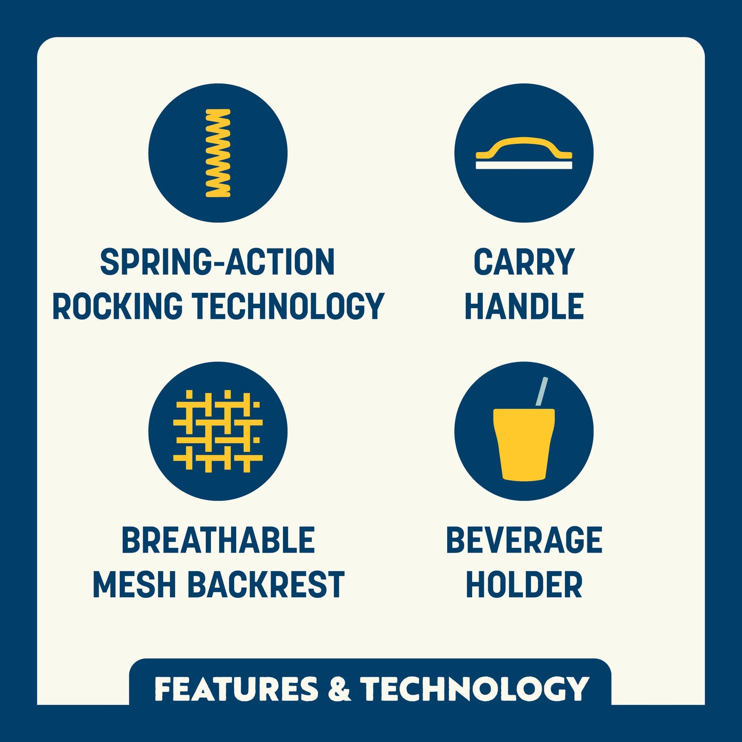 Backpack Travel Beach Rocker - Choice 712 - Portable Heavy-Duty Low Boy Chair for Ocean Side Detail