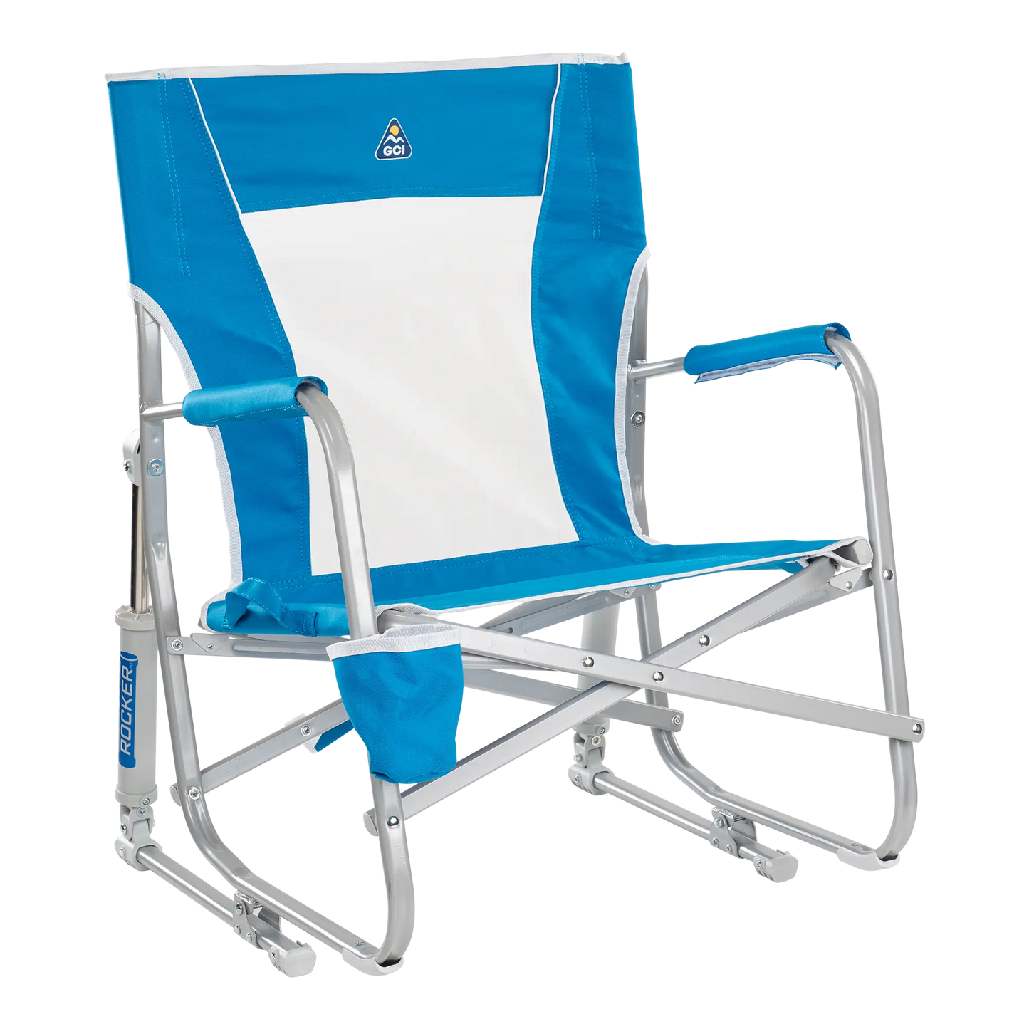 Backpack Travel Beach Rocker - Choice 712 - Portable Heavy-Duty Low Boy Chair for Ocean Side - Saybrook Blue