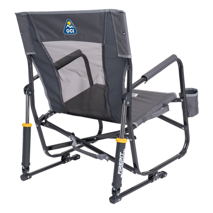 Luxury Camp FirePit Rocker - Choice 737 - Heavy-Duty Kickback Rocker with Beverage Holder Detail