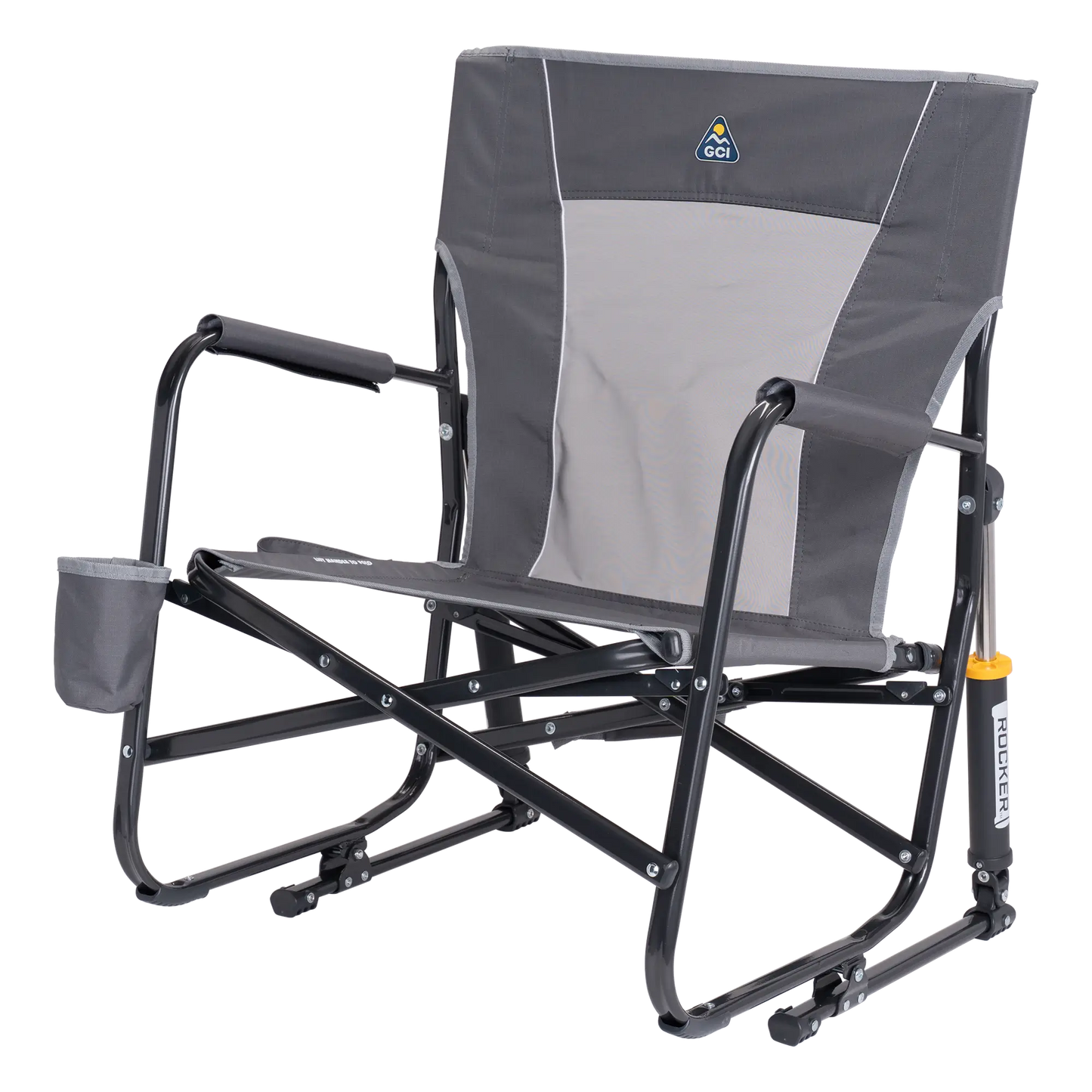 Luxury Camp FirePit Rocker - Choice 737 - Heavy-Duty Kickback Rocker with Beverage Holder Detail