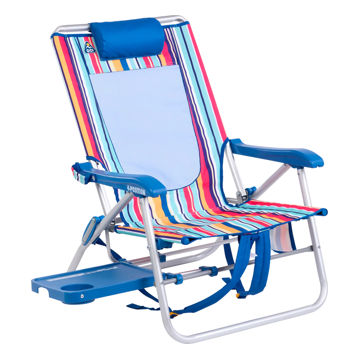 Space-Saving Pico Big Surf with Slide Table - Choice 334 - Ultra-Lightweight Telescoping PackSeat Travel Stool - Multi Stripe