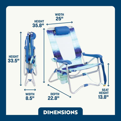Space-Saving Pico Bi-Fold Beach Chair - Choice 601 - Pico Compact Folding Camp Chair with Carry Bag Detail