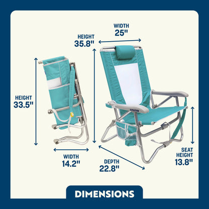 Space-Saving Pico Bi-Fold Beach Chair - Choice 601 - Pico Compact Folding Camp Chair with Carry Bag Detail