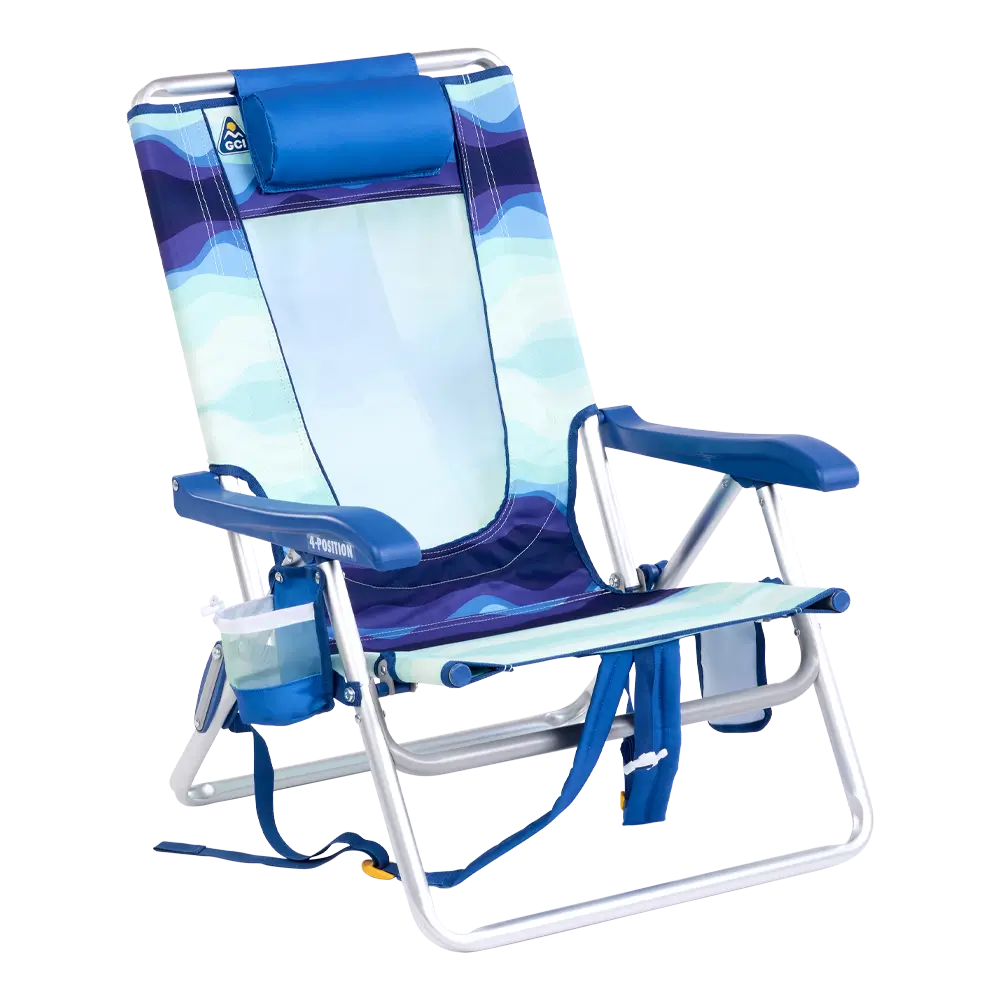 Lightweight Messenger Backpack Beach Chair - Choice 709 - Space-Saving Micro-Folding Chair for Backpacking - Wave