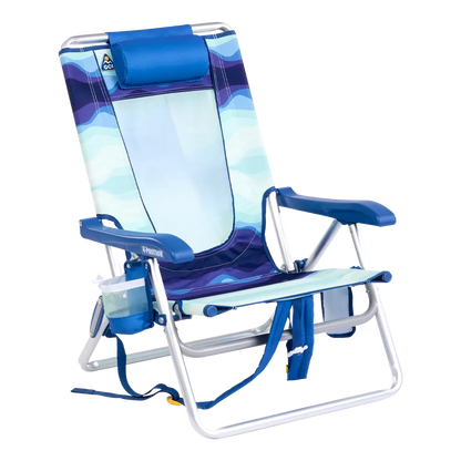 Lightweight Messenger Backpack Beach Chair - Choice 709 - Space-Saving Micro-Folding Chair for Backpacking - Wave