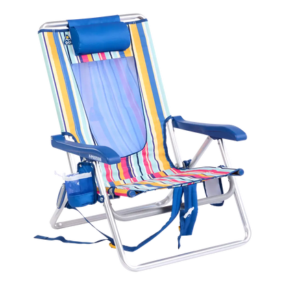 Lightweight Messenger Backpack Beach Chair - Choice 709 - Space-Saving Micro-Folding Chair for Backpacking - Multi Stripe