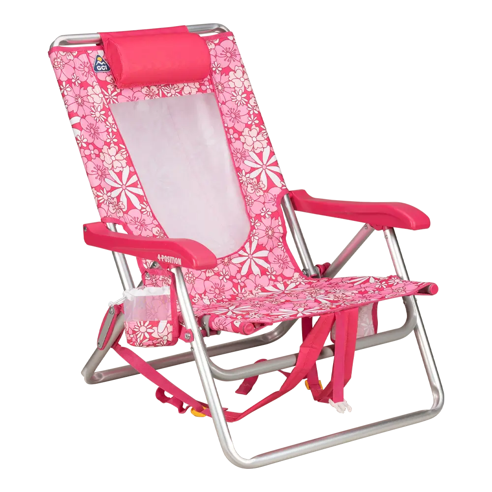 Lightweight Messenger Backpack Beach Chair - Choice 709 - Space-Saving Micro-Folding Chair for Backpacking - Floral Sport Pink