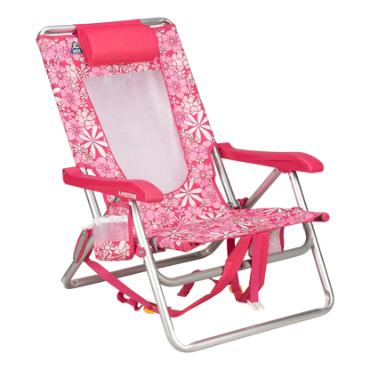 Lightweight Messenger Backpack Beach Chair - Choice 709 - Space-Saving Micro-Folding Chair for Backpacking - Floral Sport Pink