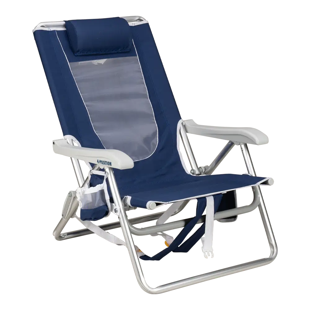 Lightweight Messenger Backpack Beach Chair - Choice 709 - Space-Saving Micro-Folding Chair for Backpacking - Nautical Blue