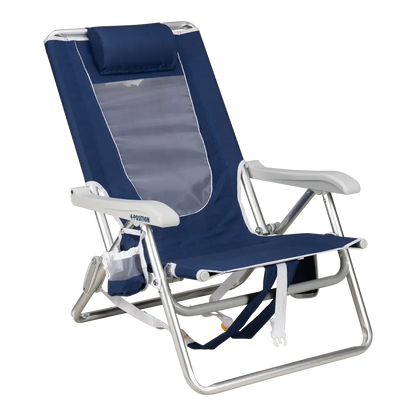 Lightweight Messenger Backpack Beach Chair - Choice 709 - Space-Saving Micro-Folding Chair for Backpacking - Nautical Blue