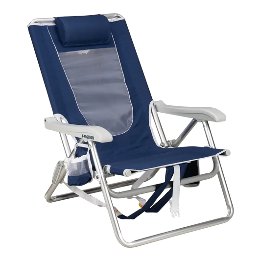 Lightweight Messenger Backpack Beach Chair - Choice 709 - Space-Saving Micro-Folding Chair for Backpacking - Nautical Blue