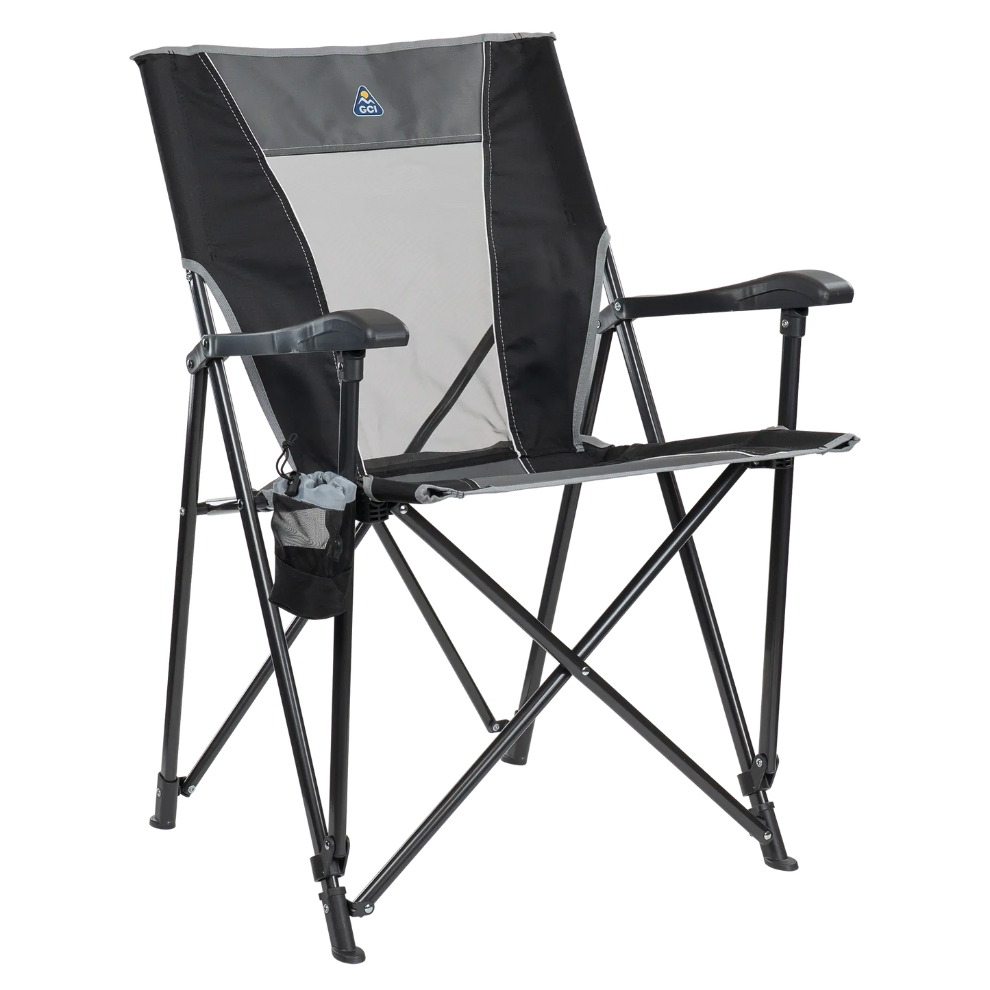 Lightweight Messenger Eazy Chair - Choice 976 - Premium Slim-Fold Compact Chair with Messenger Bag - Black