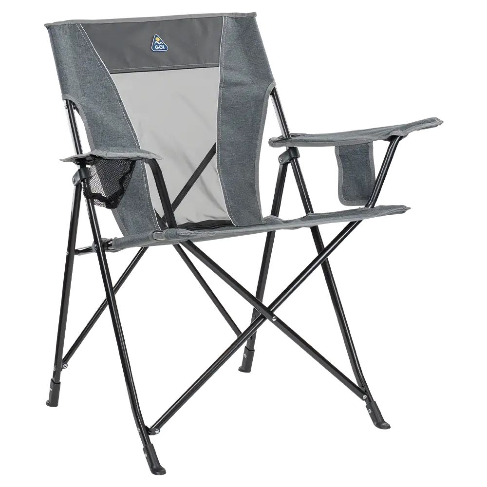 Ultra-Compact Comfort Quad Chair - Choice 989 - Ultra-Lightweight Telescoping PackSeat Travel Stool - Heathered Pewter