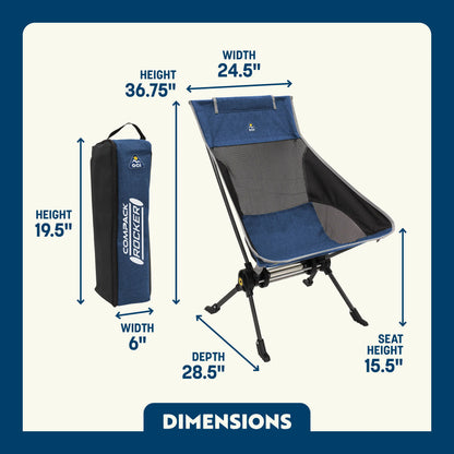 Telescoping Frame ComPack Rocker - Choice 980 - Pico Compact Folding Camp Chair with Carry Bag Detail