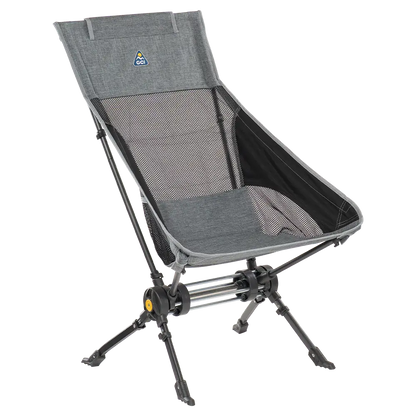 Telescoping Frame ComPack Rocker - Choice 980 - Pico Compact Folding Camp Chair with Carry Bag - Heathered Pewter